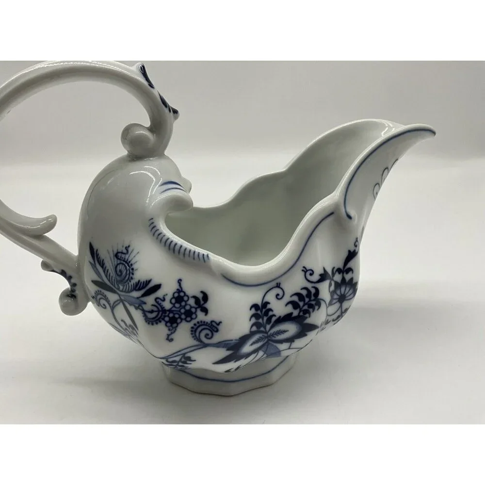 Blue Danube Large Blue & White Gravy Boat Blue Onion Retired Pattern Vintage